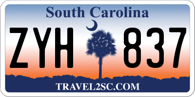 SC license plate ZYH837
