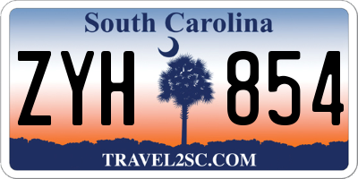 SC license plate ZYH854