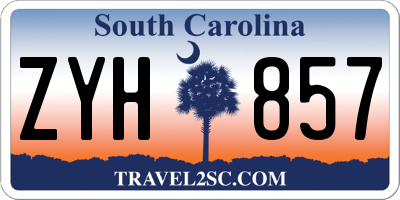 SC license plate ZYH857