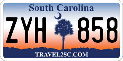 SC license plate ZYH858