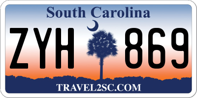 SC license plate ZYH869