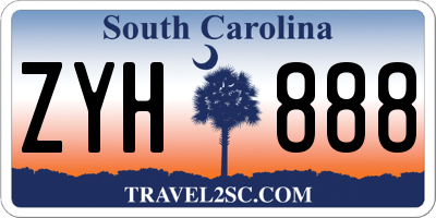 SC license plate ZYH888