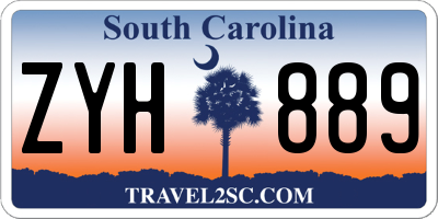 SC license plate ZYH889