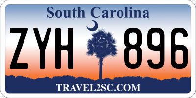 SC license plate ZYH896