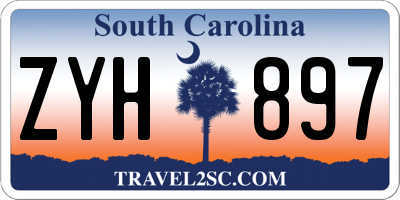 SC license plate ZYH897