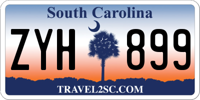 SC license plate ZYH899