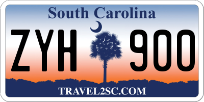 SC license plate ZYH900