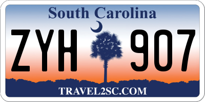 SC license plate ZYH907
