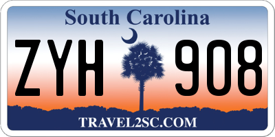 SC license plate ZYH908