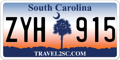 SC license plate ZYH915