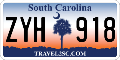 SC license plate ZYH918