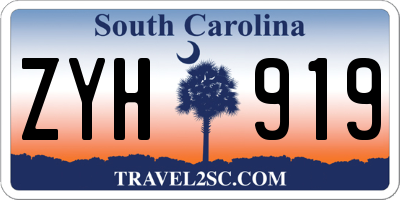 SC license plate ZYH919