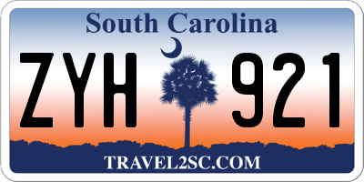SC license plate ZYH921
