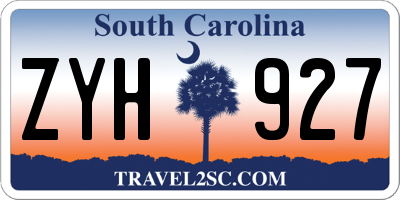 SC license plate ZYH927