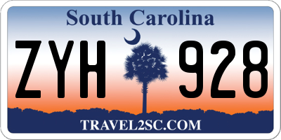 SC license plate ZYH928