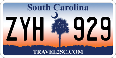 SC license plate ZYH929