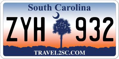 SC license plate ZYH932