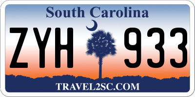 SC license plate ZYH933