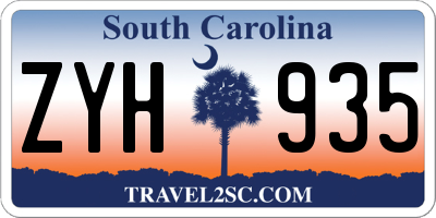 SC license plate ZYH935