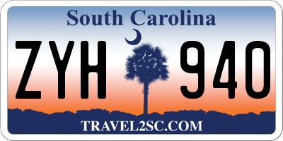 SC license plate ZYH940