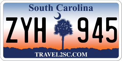 SC license plate ZYH945