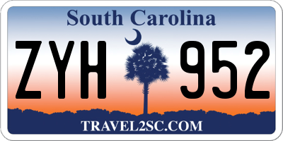 SC license plate ZYH952