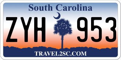 SC license plate ZYH953