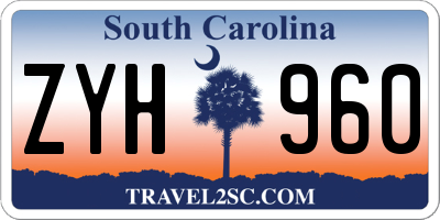 SC license plate ZYH960