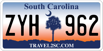 SC license plate ZYH962