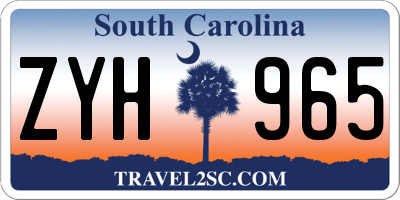 SC license plate ZYH965