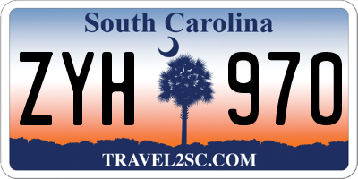 SC license plate ZYH970