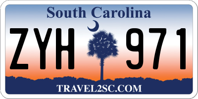 SC license plate ZYH971