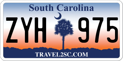 SC license plate ZYH975