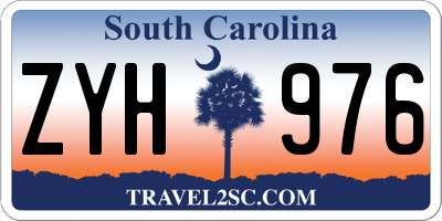 SC license plate ZYH976