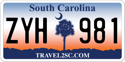 SC license plate ZYH981