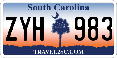 SC license plate ZYH983