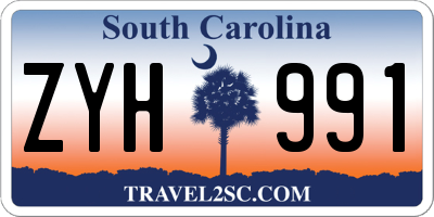 SC license plate ZYH991