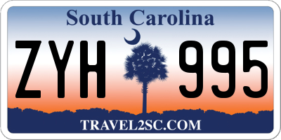 SC license plate ZYH995