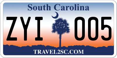 SC license plate ZYI005