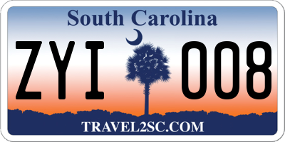 SC license plate ZYI008