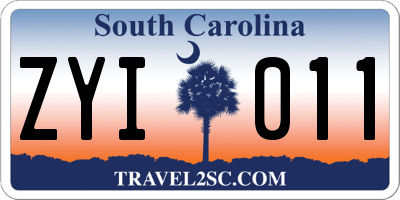 SC license plate ZYI011