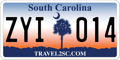 SC license plate ZYI014