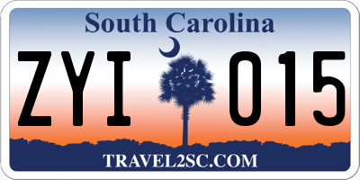SC license plate ZYI015