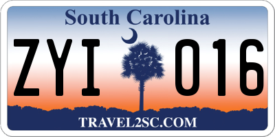 SC license plate ZYI016