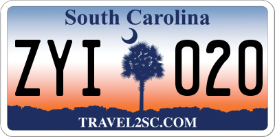 SC license plate ZYI020
