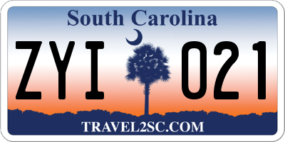 SC license plate ZYI021