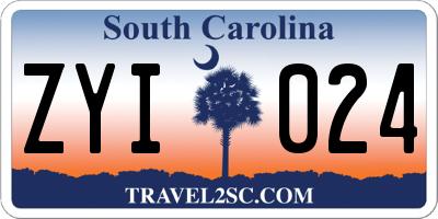 SC license plate ZYI024