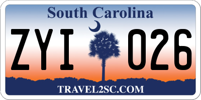 SC license plate ZYI026