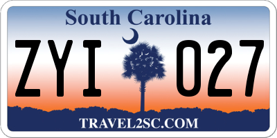 SC license plate ZYI027