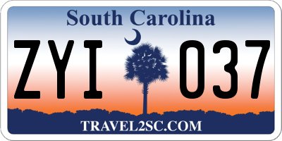 SC license plate ZYI037